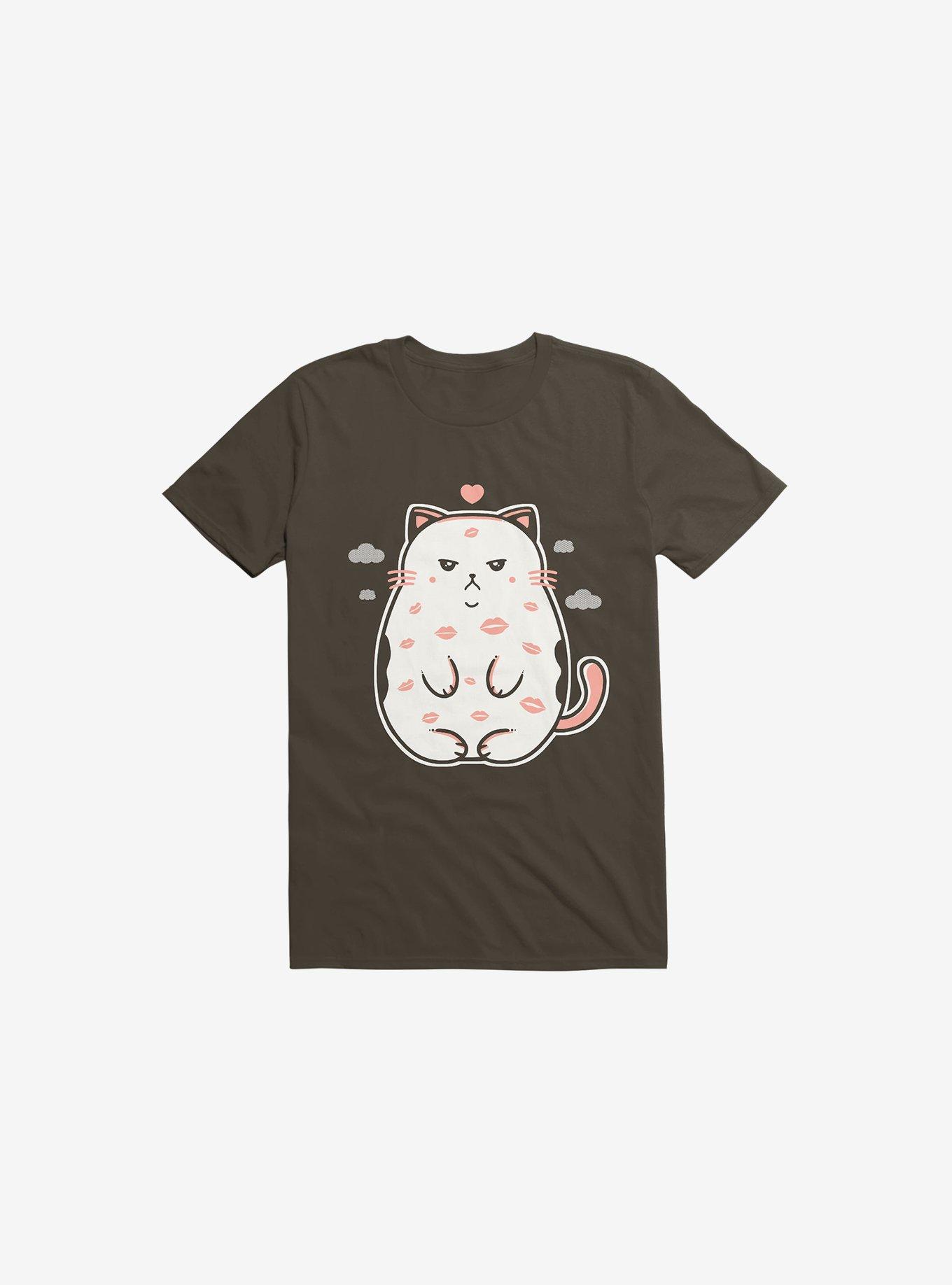 Love Cat Kisses Brown T-Shirt, BROWN, hi-res