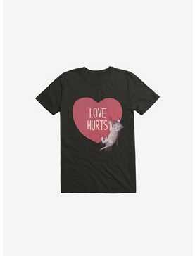 Love Hurts Cat Black T-Shirt, , hi-res
