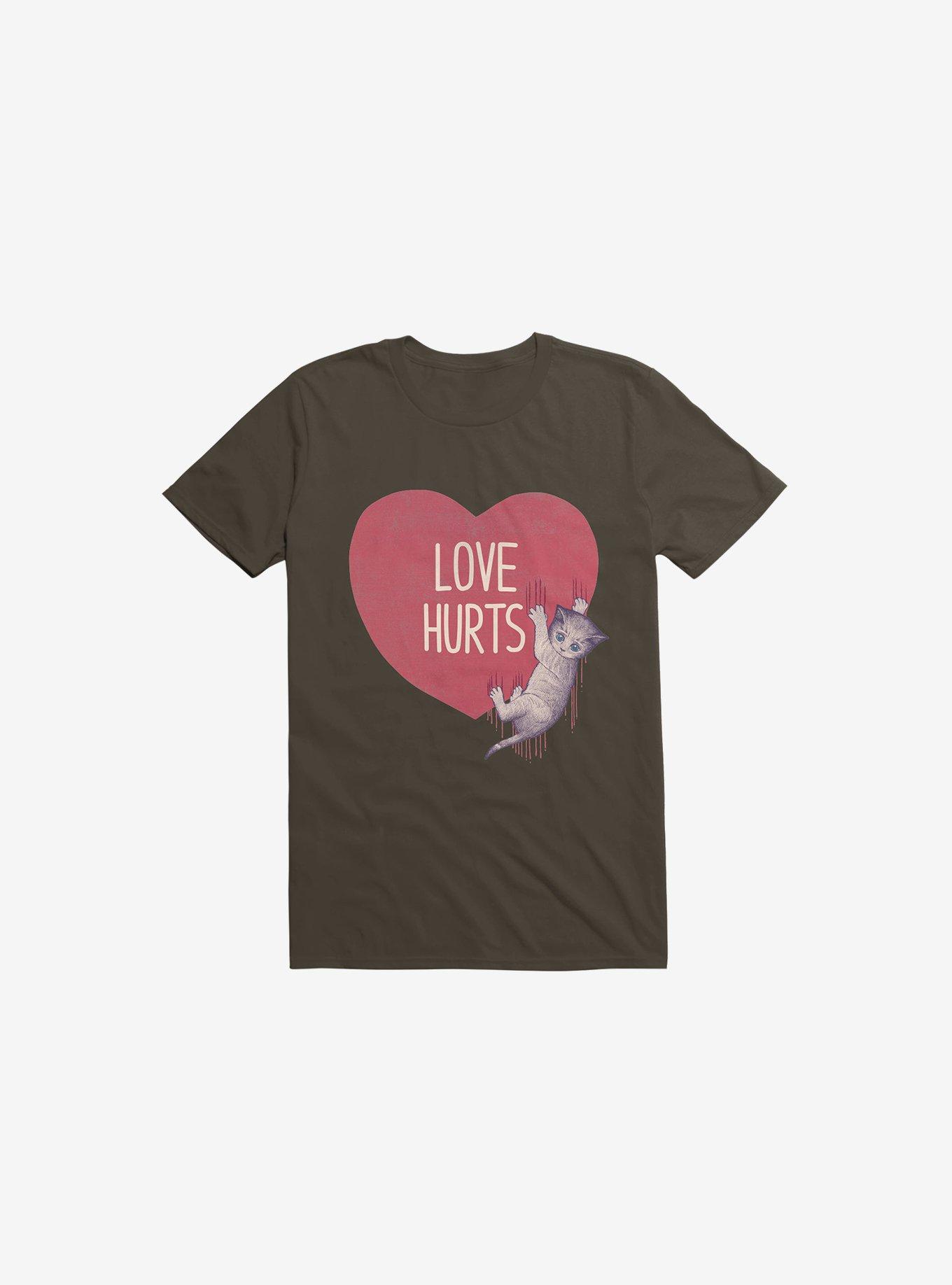 Love Hurts Cat Brown T-Shirt, , hi-res