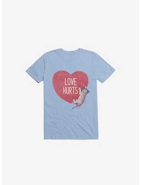 Love Hurts Cat Light Blue T-Shirt, , hi-res