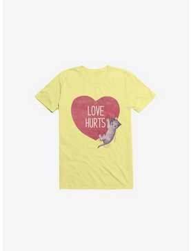 Love Hurts Cat Corn Silk Yellow T-Shirt, , hi-res