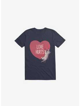 Love Hurts Cat Navy Blue T-Shirt, , hi-res