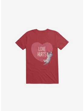 Love Hurts Cat Red T-Shirt, , hi-res