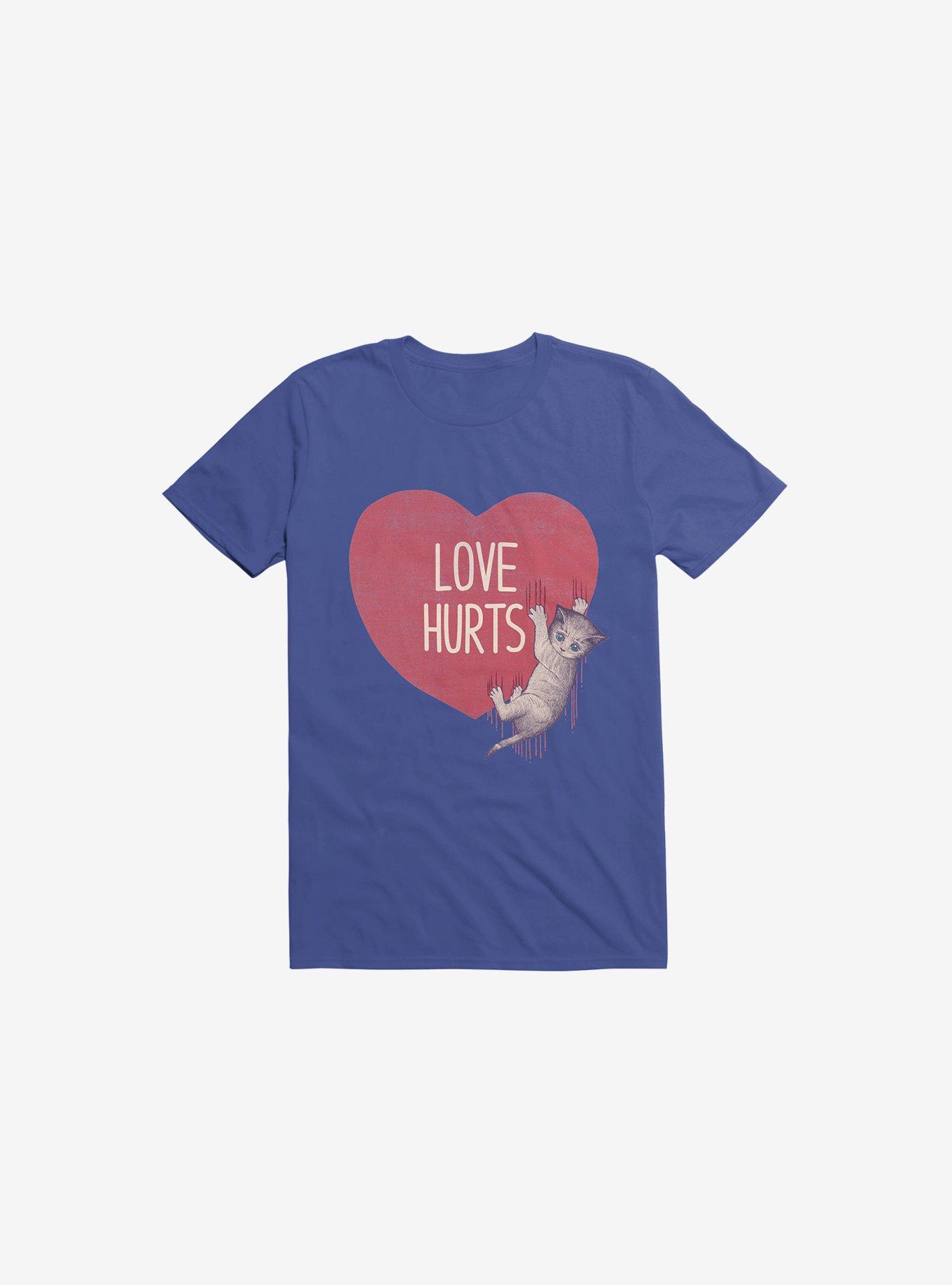 Love Hurts Cat Royal Blue T-Shirt, , hi-res