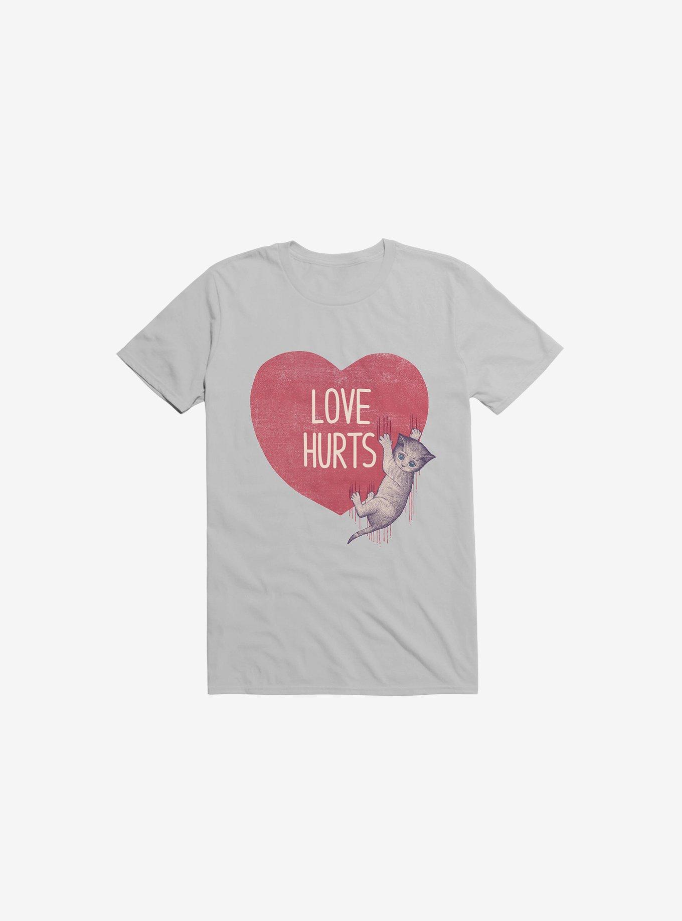 Love Hurts Cat Ice Grey T-Shirt, ICE GREY, hi-res