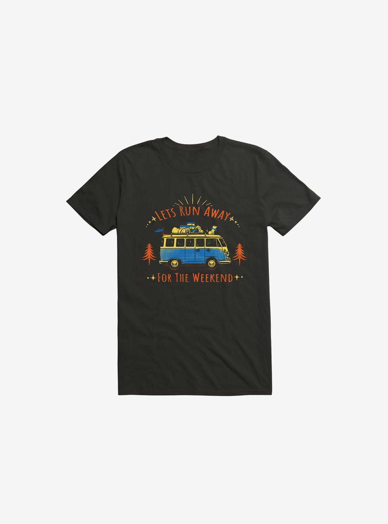Let's Run Away For The Weekend T-Shirt, BLACK, hi-res