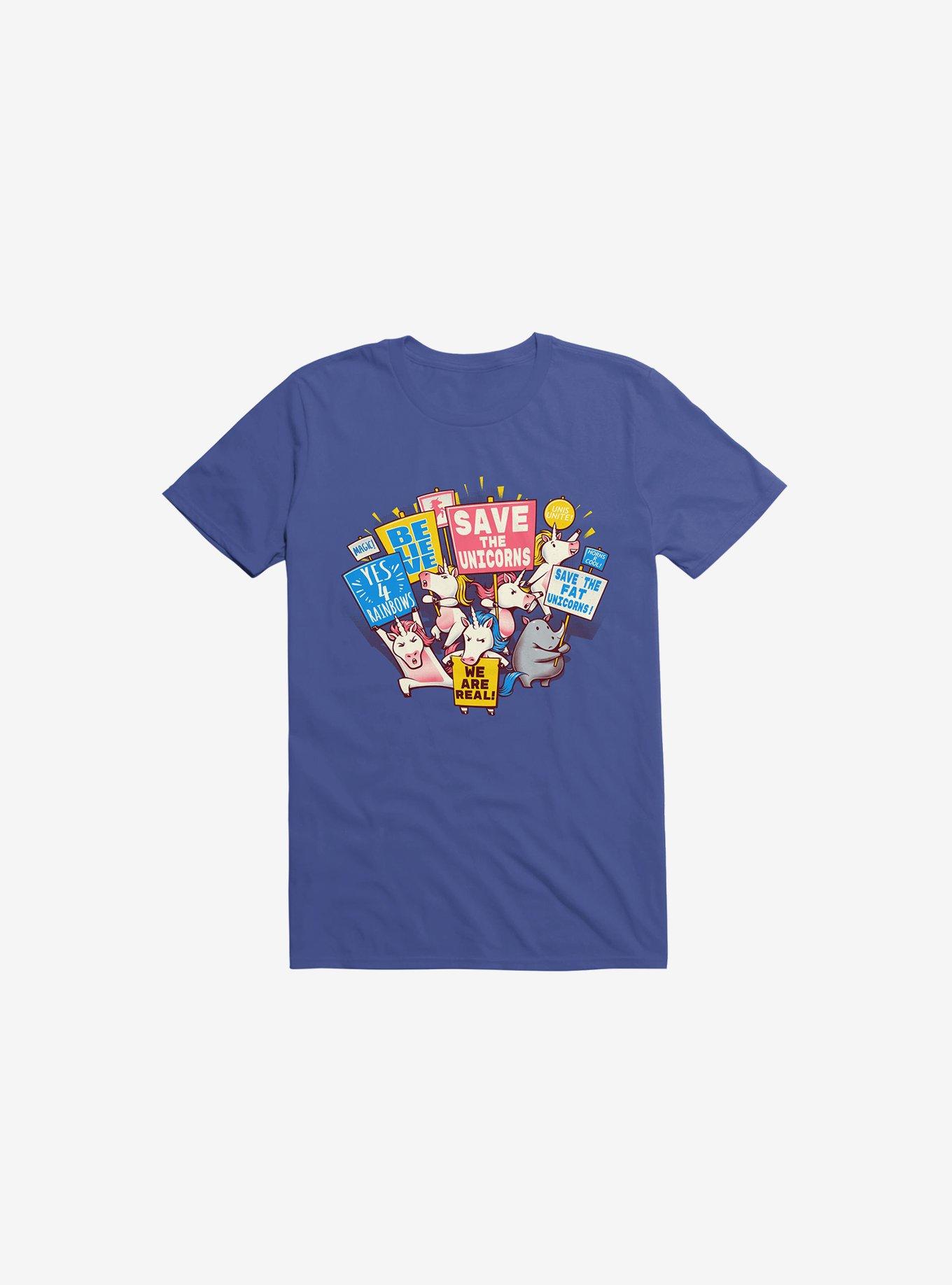 Save The Unicorns! T-Shirt, ROYAL, hi-res