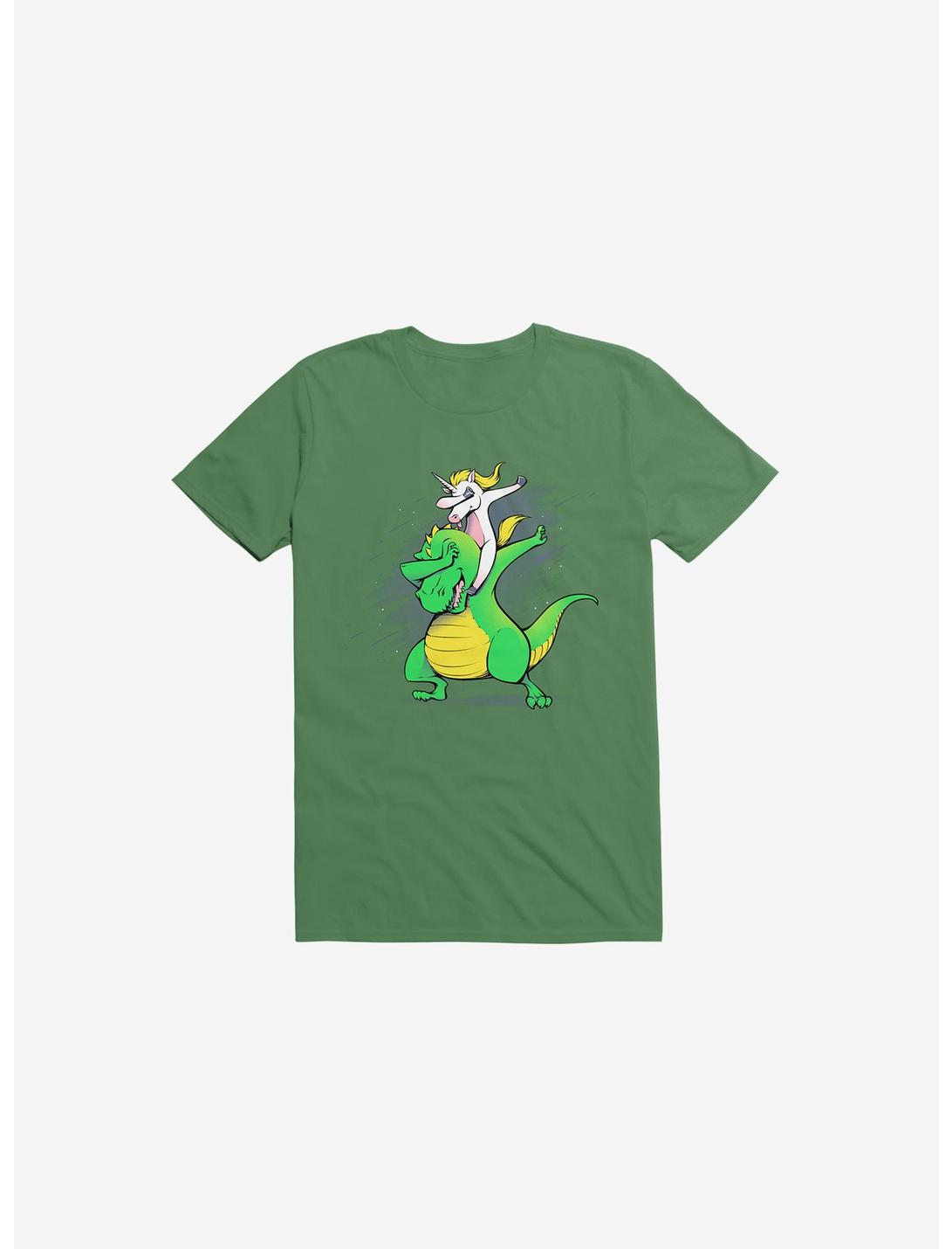 Unicorn T-Rex Dabbing T-Shirt, KELLY GREEN, hi-res