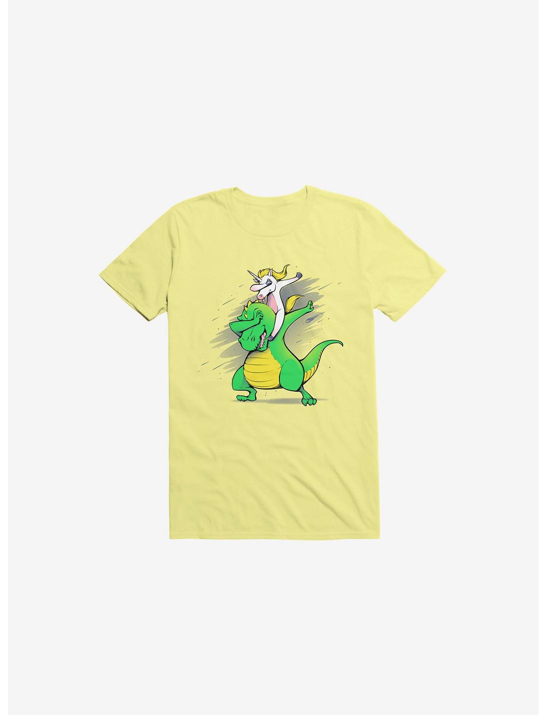 Unicorn T-Rex Dabbing T-Shirt, CORN SILK, hi-res