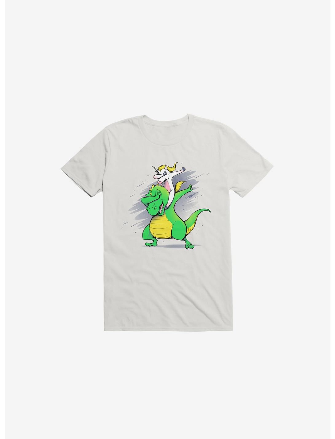 Unicorn T-Rex Dabbing T-Shirt, WHITE, hi-res