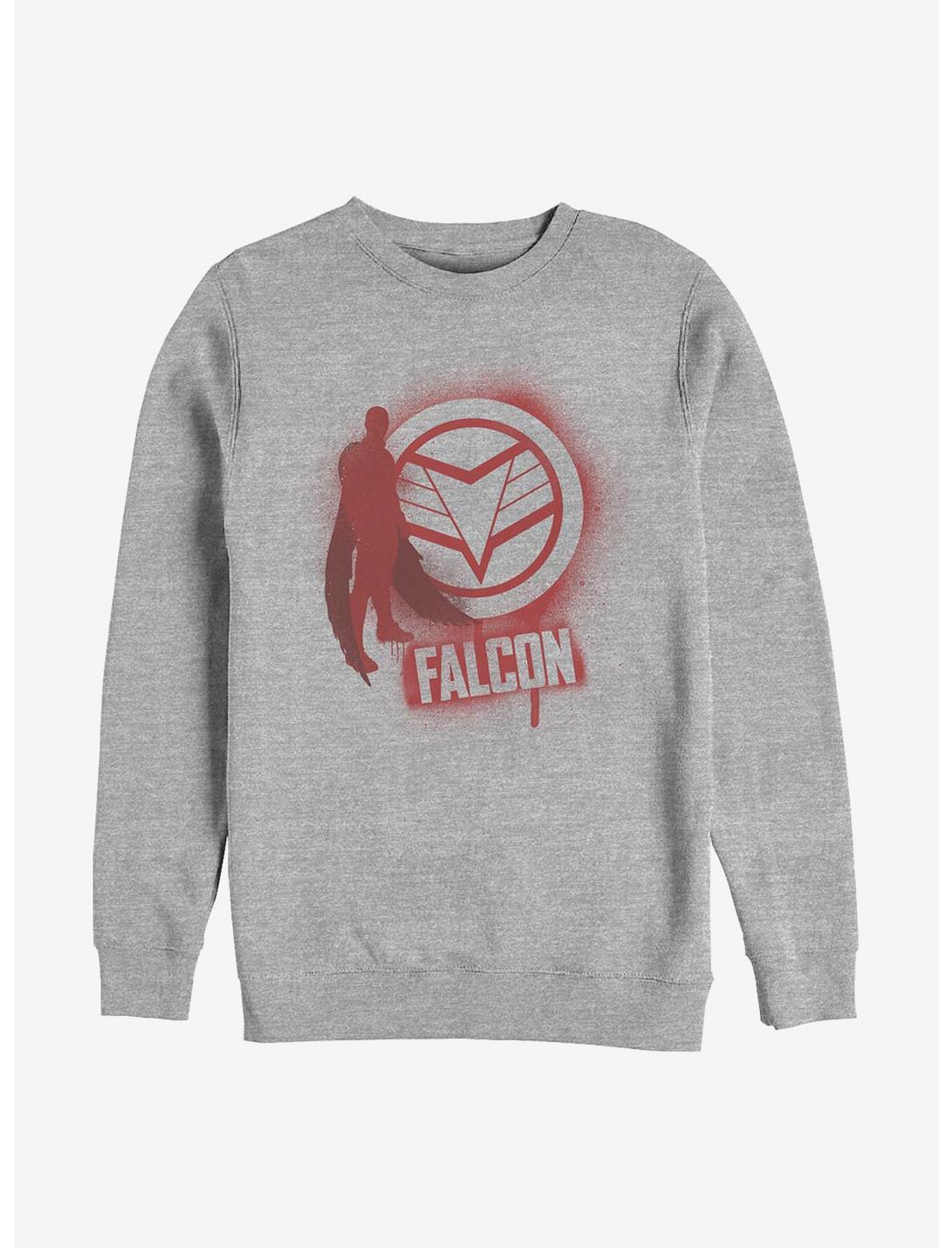 Marvel The Falcon And The Winter Soldier Falcon Spray Paint Crew Sweatshirt, ATH HTR, hi-res
