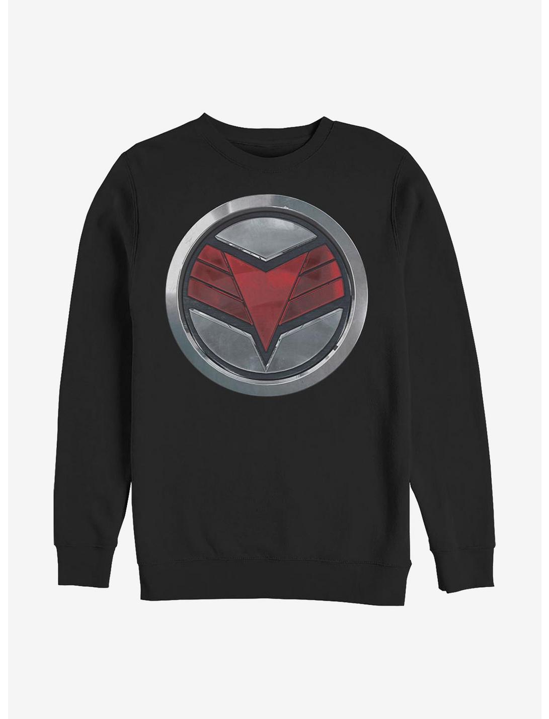 Marvel The Falcon And The Winter Soldier Falcon Logo Crew Sweatshirt, BLACK, hi-res