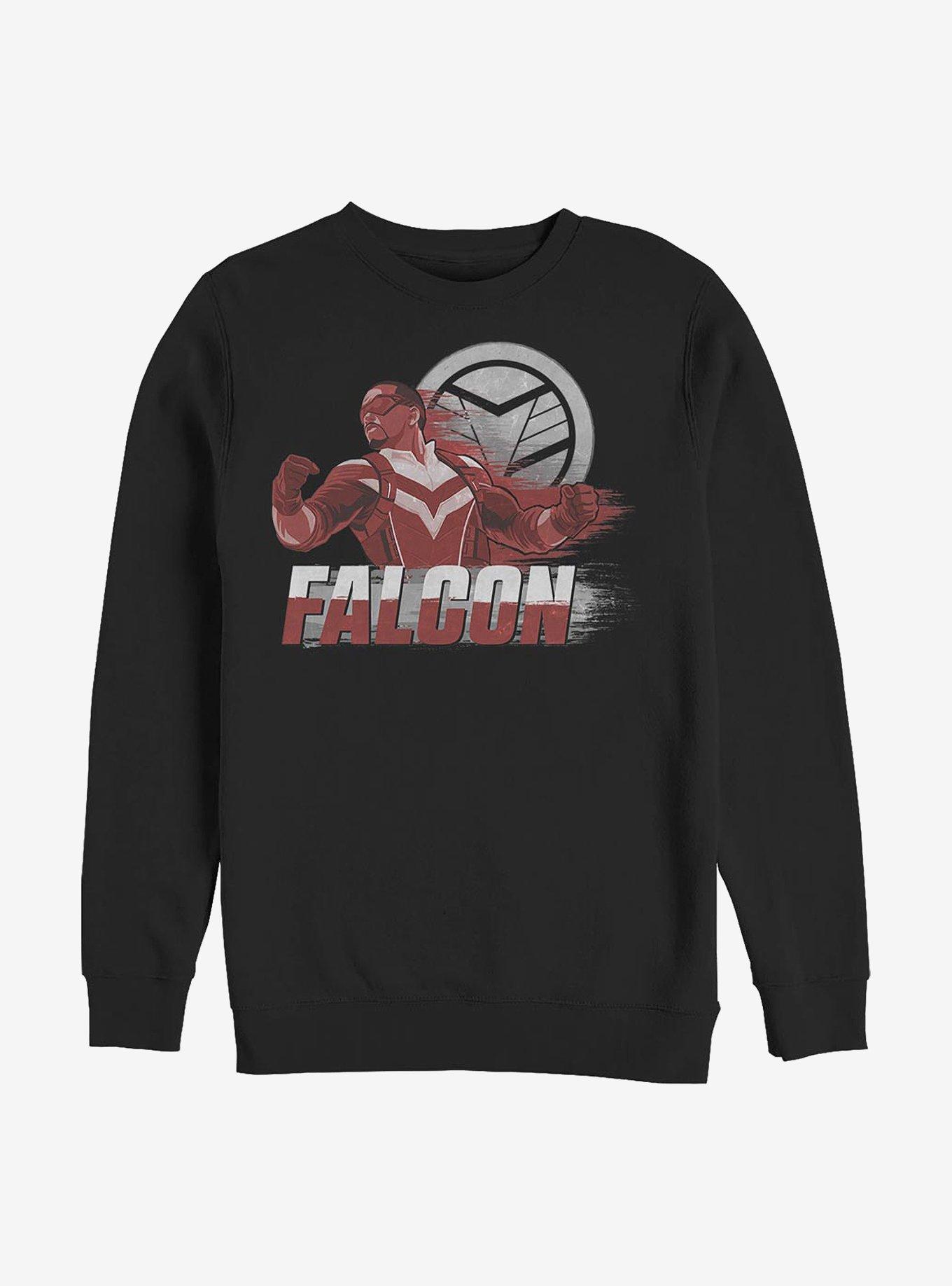 Marvel The Falcon And The Winter Soldier Falcon Speed Crew Sweatshirt, BLACK, hi-res