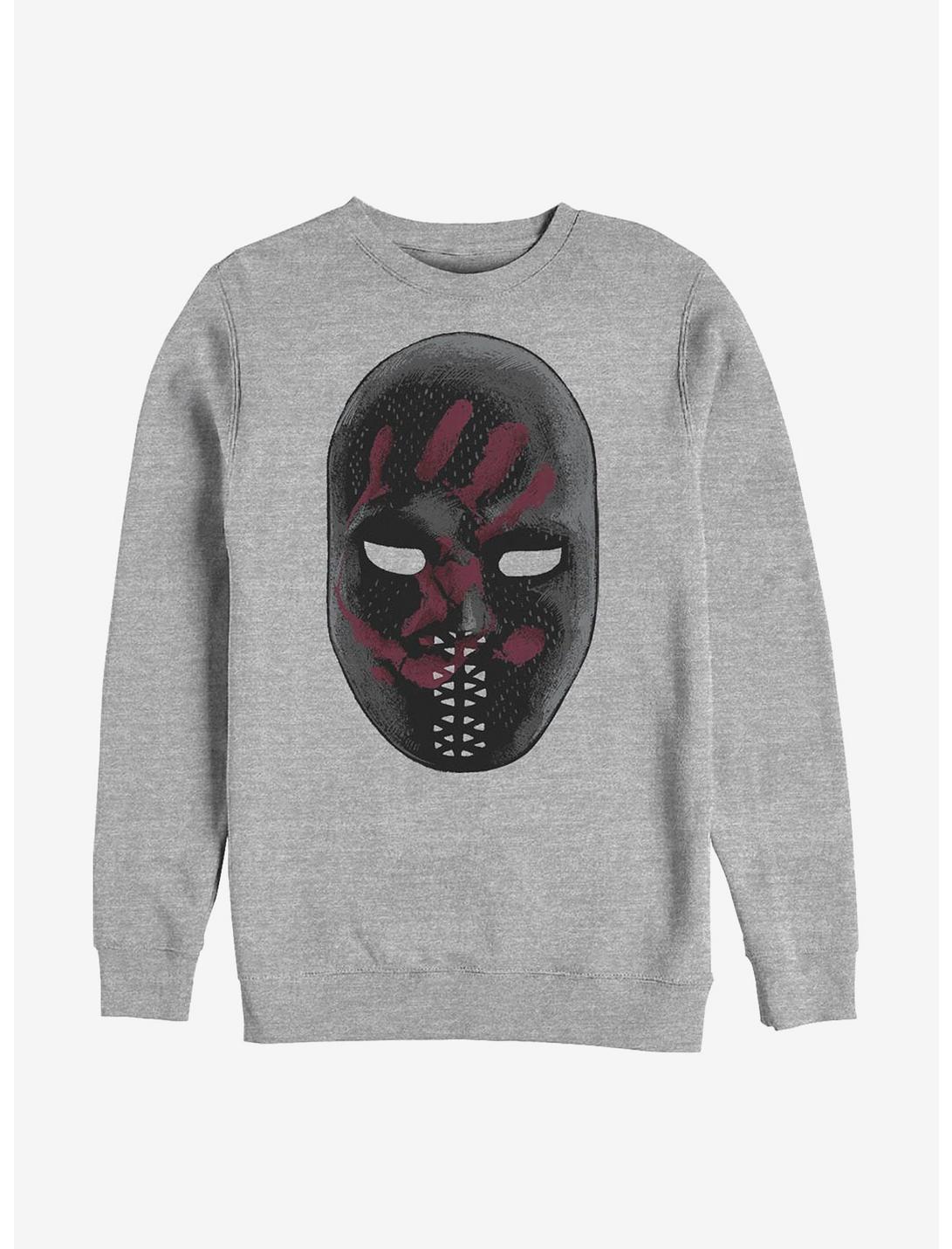 Marvel The Falcon And The Winter Soldier Large Mask Crew Sweatshirt, ATH HTR, hi-res