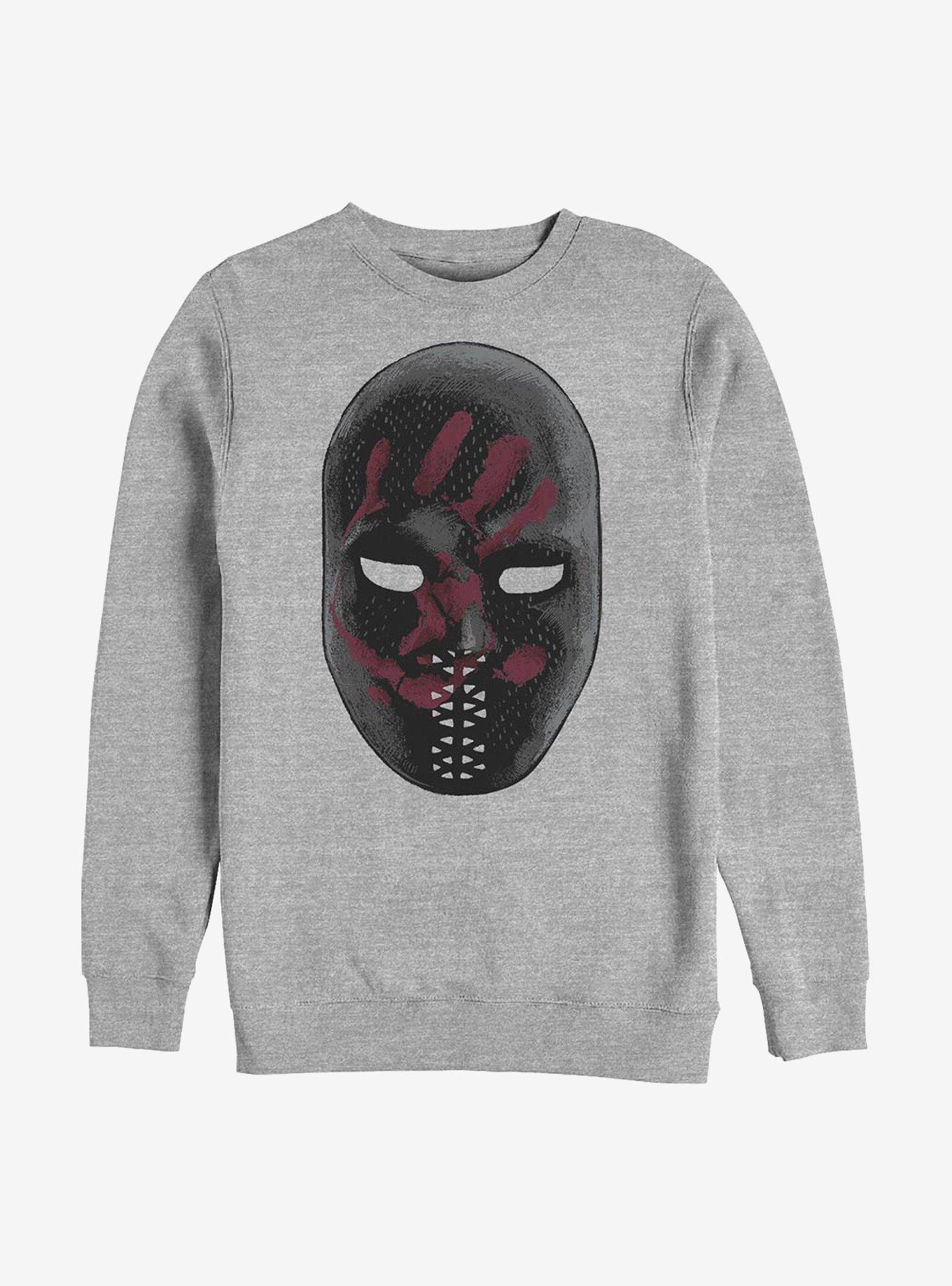 Marvel The Falcon And The Winter Soldier Large Mask Crew Sweatshirt, ATH HTR, hi-res