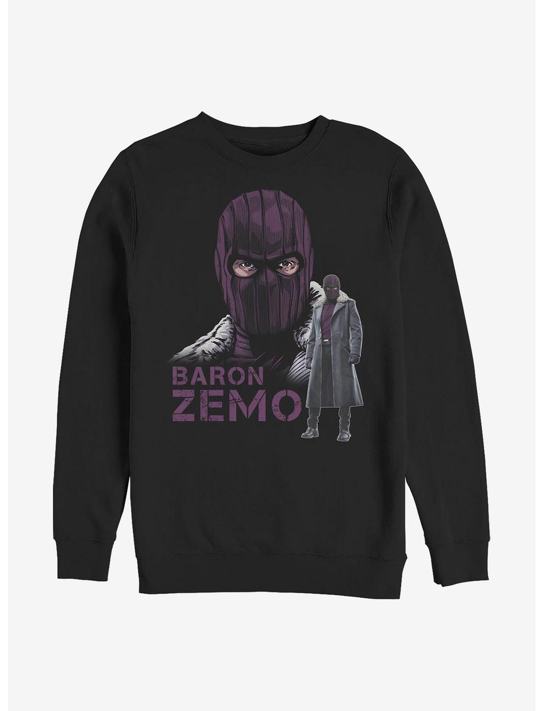 Marvel The Falcon And The Winter Soldier Masked Zemo Crew Sweatshirt, BLACK, hi-res