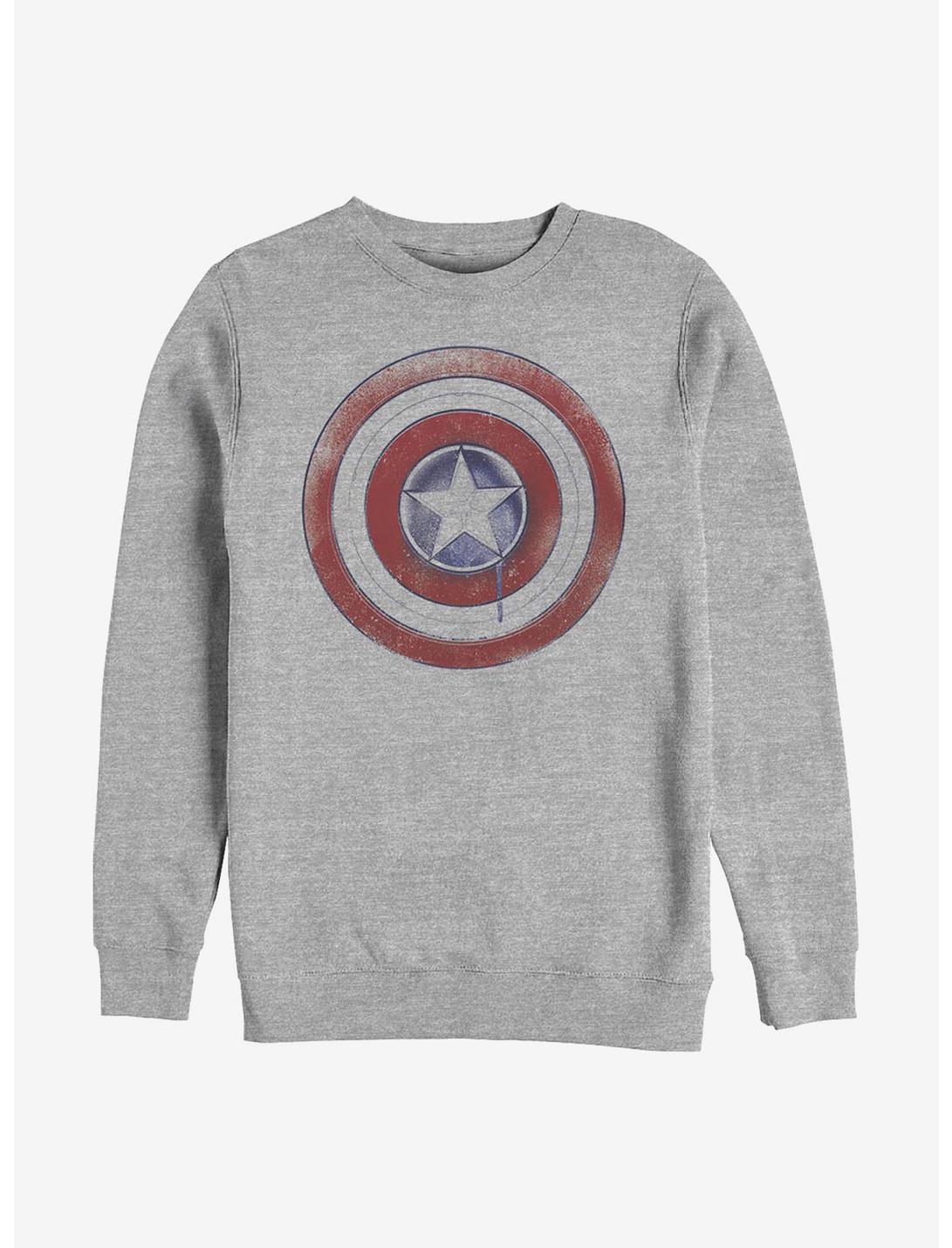 Marvel The Falcon And The Winter Soldier Paint Shield Crew Sweatshirt, ATH HTR, hi-res