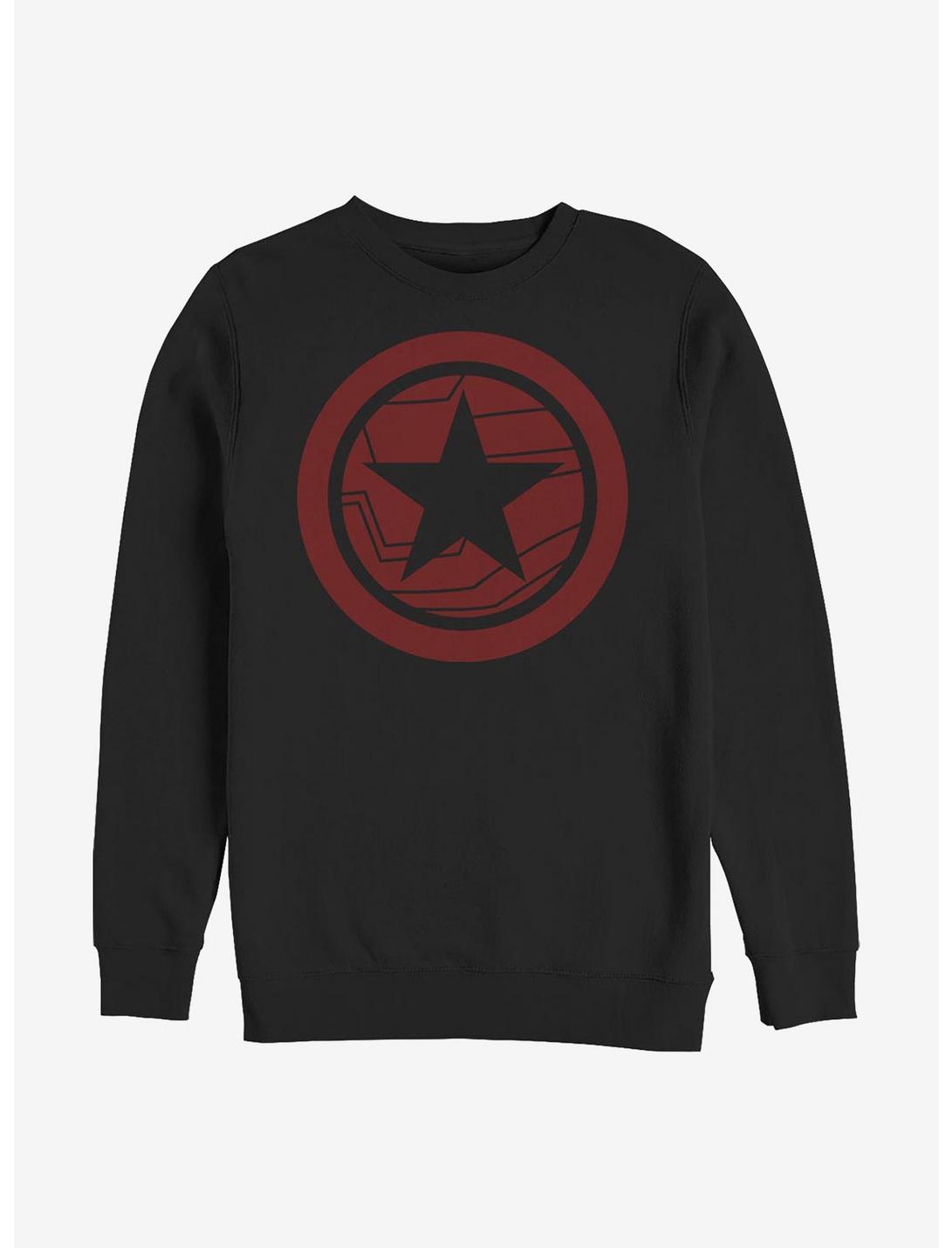 Marvel The Falcon And The Winter Soldier Red Shield Crew Sweatshirt, BLACK, hi-res
