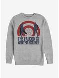 Marvel The Falcon And The Winter Soldier Shield Outline Crew Sweatshirt, ATH HTR, hi-res