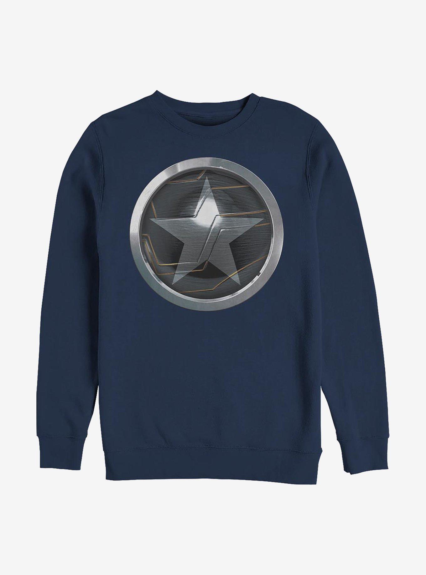 Marvel The Falcon And The Winter Soldier Logo Crew Sweatshirt, NAVY, hi-res