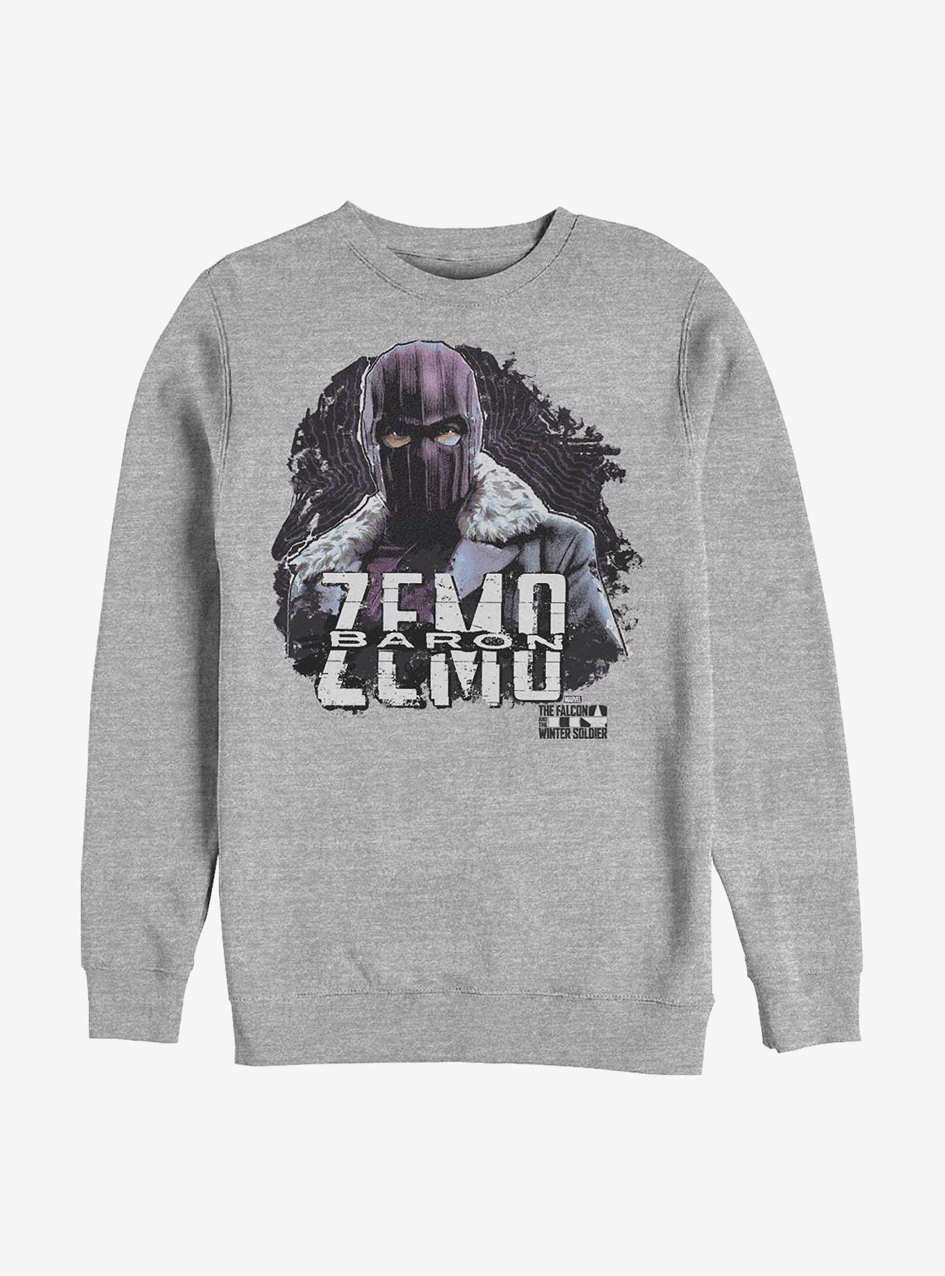 Marvel The Falcon And The Winter Soldier Underworldly Heir Baron Zemo Crew Sweatshirt, ATH HTR, hi-res