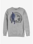 Marvel The Falcon And The Winter Soldier Winter Soldier Shield Lockup Crew Sweatshirt, ATH HTR, hi-res