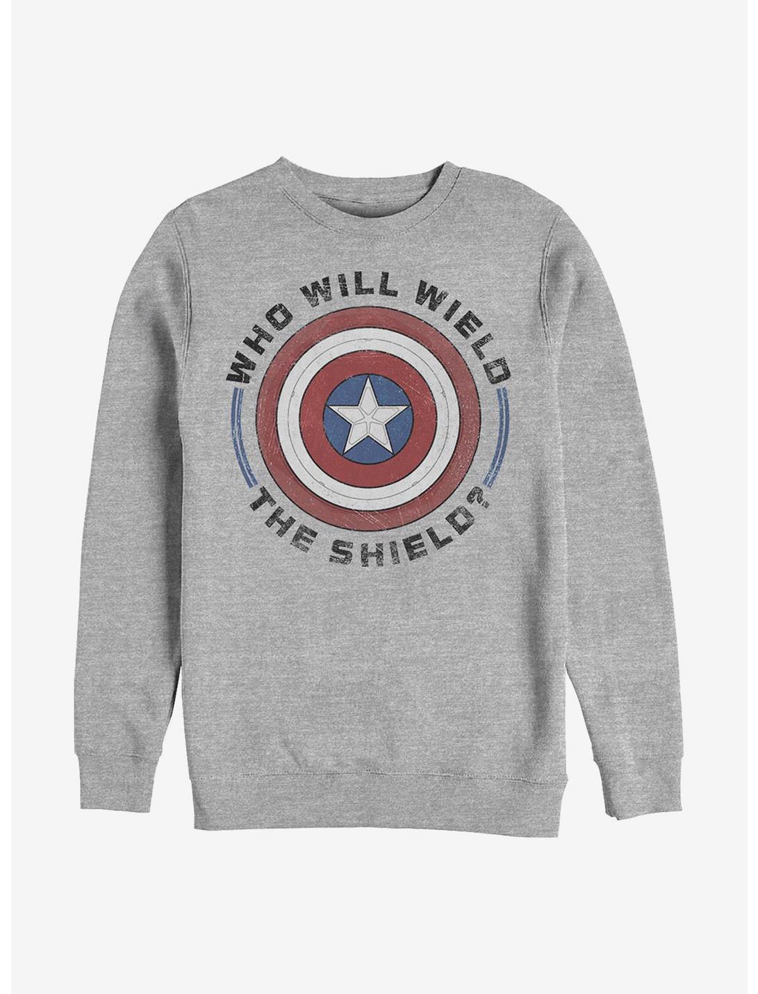 Marvel The Falcon And The Winter Soldier Wield The Shield Crew Sweatshirt, ATH HTR, hi-res