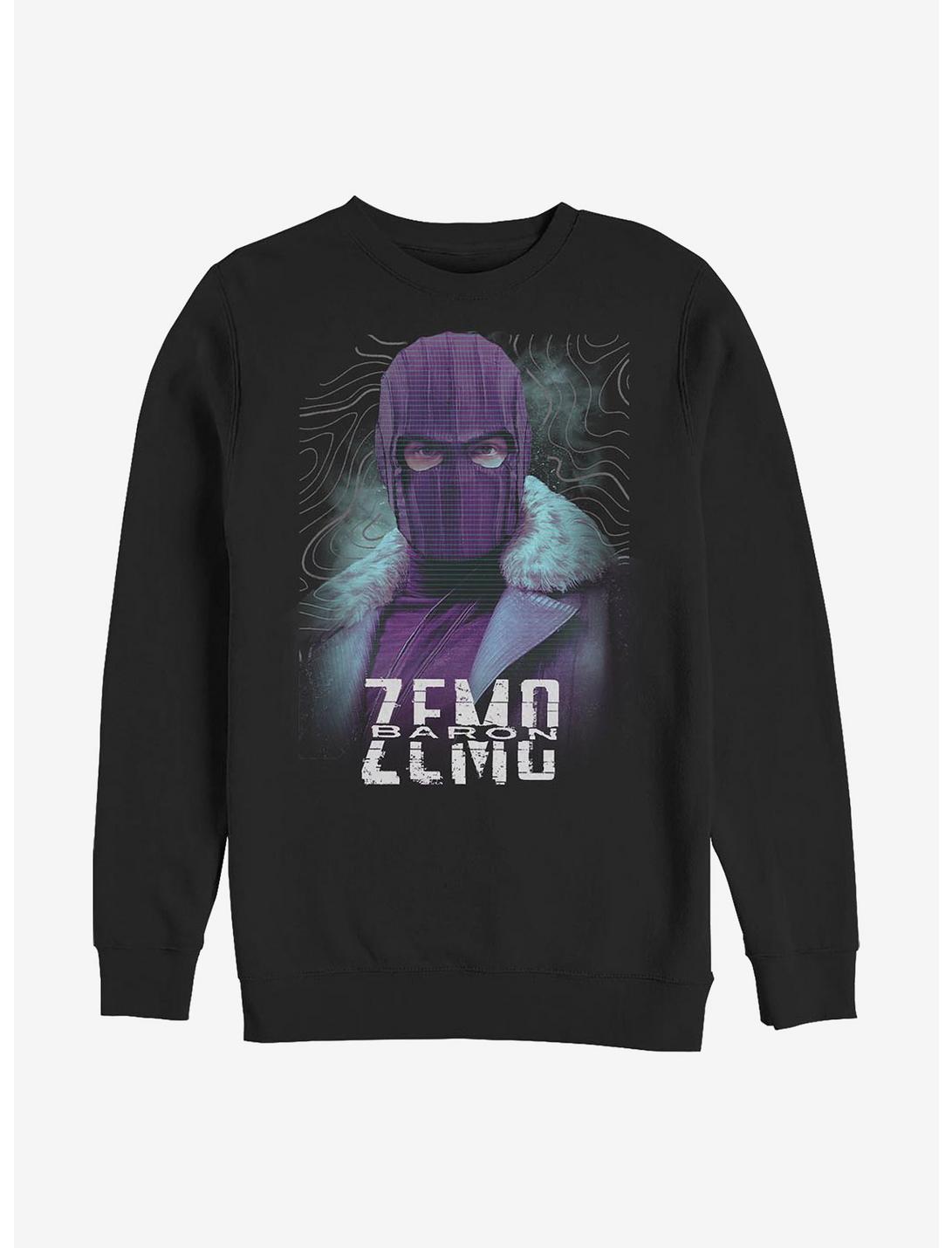 Marvel The Falcon And The Winter Soldier Zemo Purple Crew Sweatshirt, BLACK, hi-res