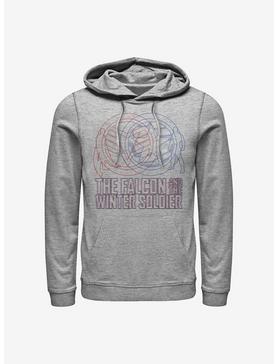 Marvel The Falcon And The Winter Soldier Red Blue Wireframe Hoodie, , hi-res