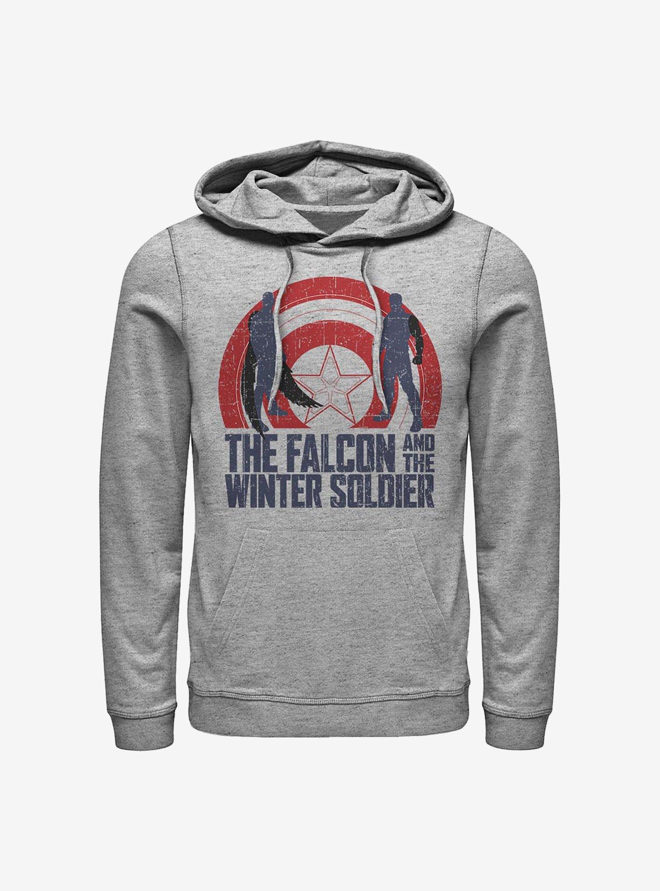 Marvel The Falcon And The Winter Soldier Shield Outline Hoodie, ATH HTR, hi-res