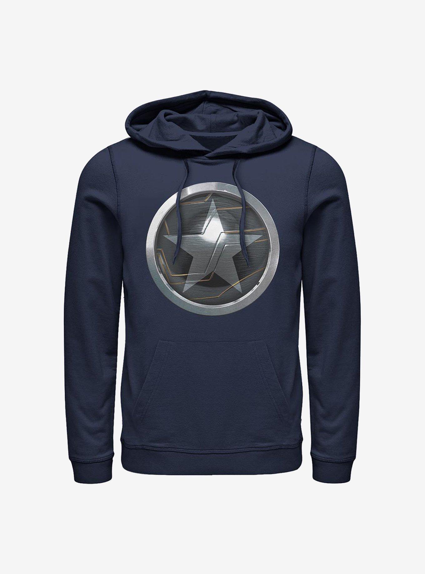 Marvel The Falcon And The Winter Soldier Logo Hoodie, NAVY, hi-res