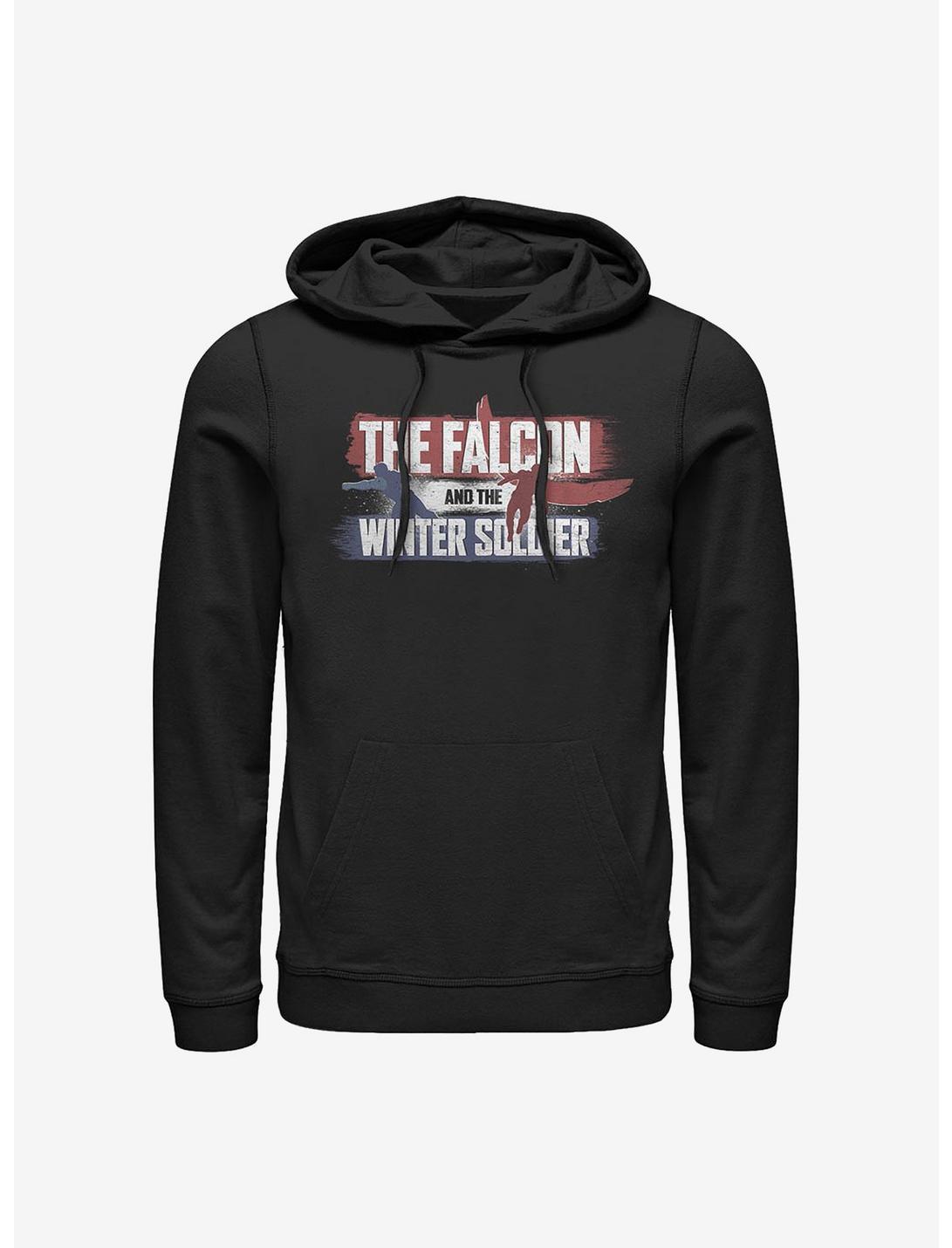 Marvel The Falcon And The Winter Soldier Spray Paint Logo Hoodie, BLACK, hi-res