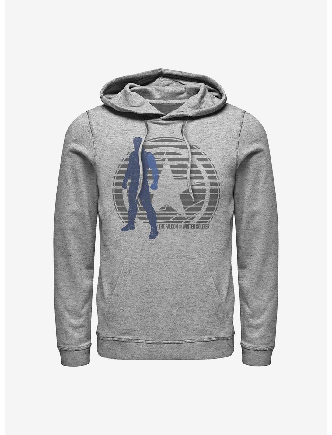 Marvel The Falcon And The Winter Soldier Winter Soldier Shield Lockup Hoodie, ATH HTR, hi-res