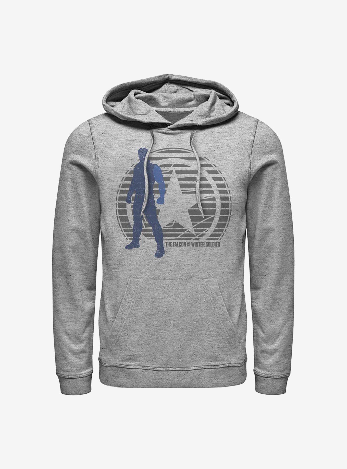 Marvel The Falcon And The Winter Soldier Winter Soldier Shield Lockup Hoodie, ATH HTR, hi-res