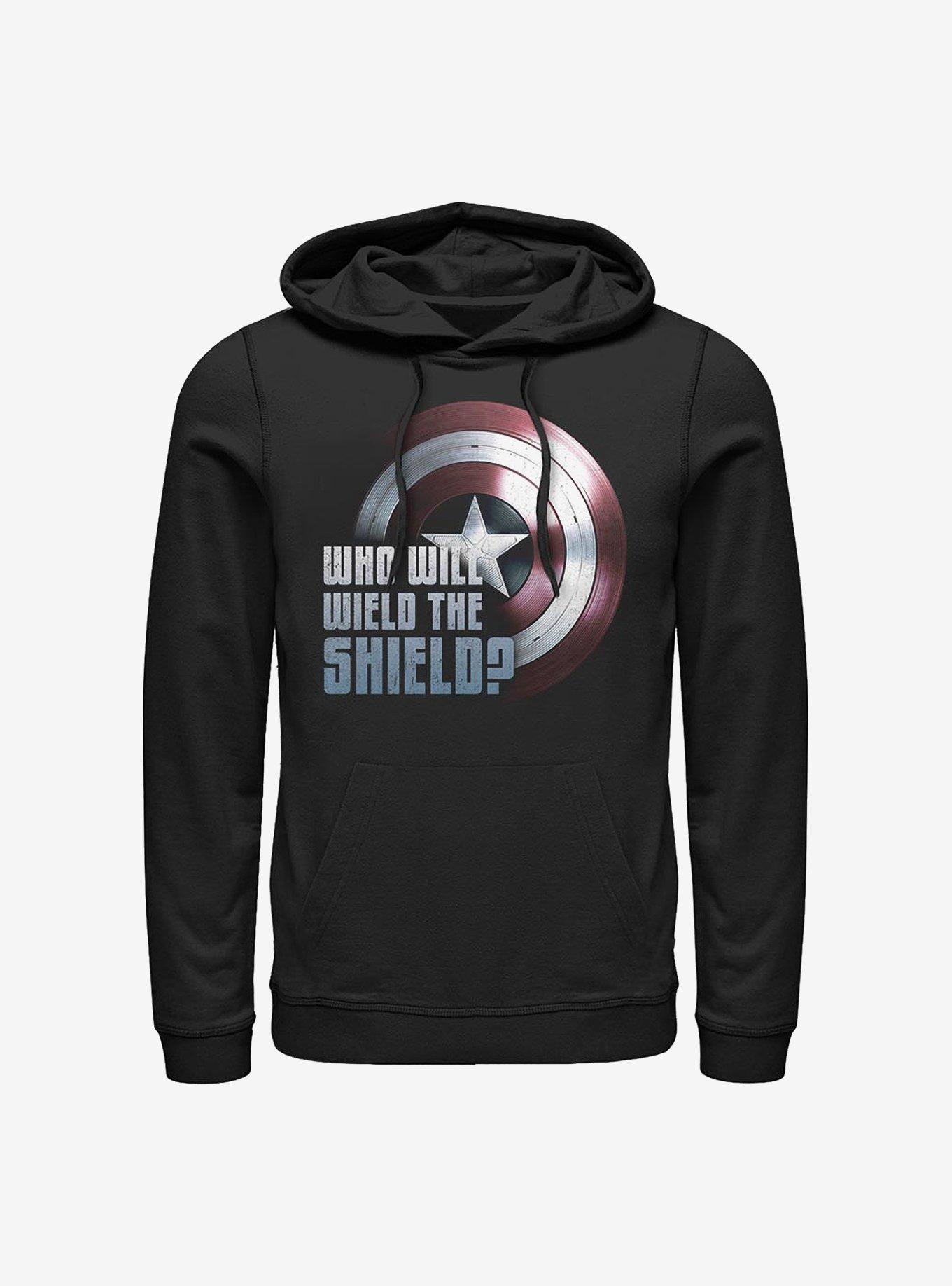 Marvel The Falcon And The Winter Soldier Wielding The Shield Hoodie, BLACK, hi-res