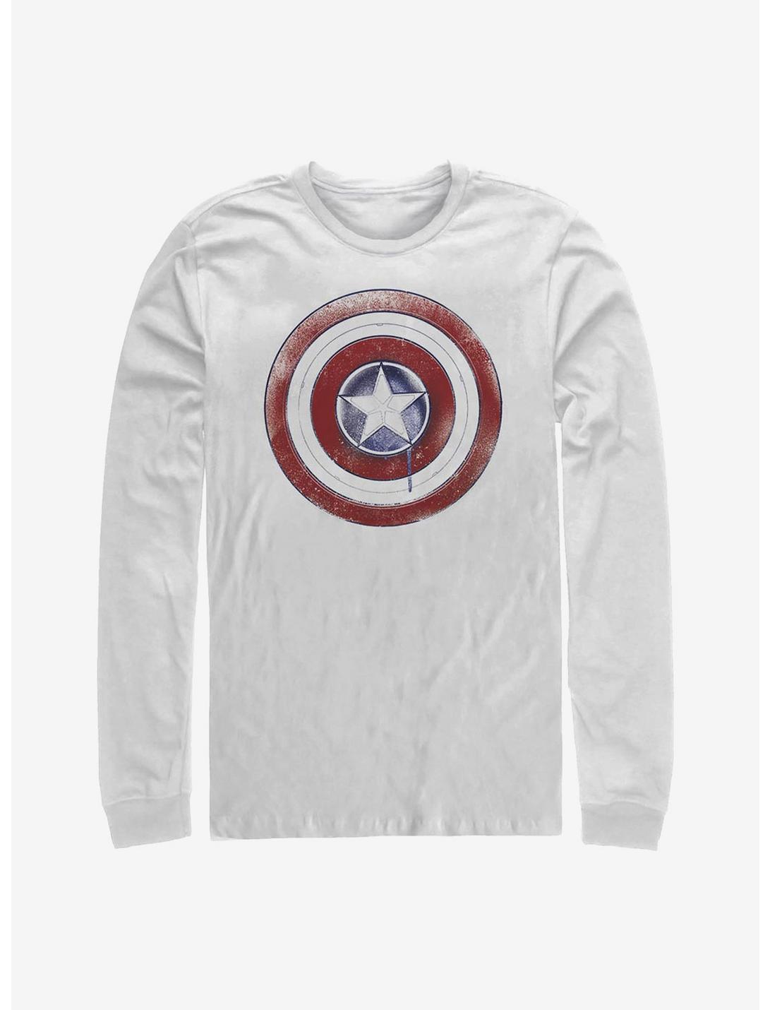 Marvel The Falcon And The Winter Soldier Paint Shield Long-Sleeve T-Shirt, WHITE, hi-res