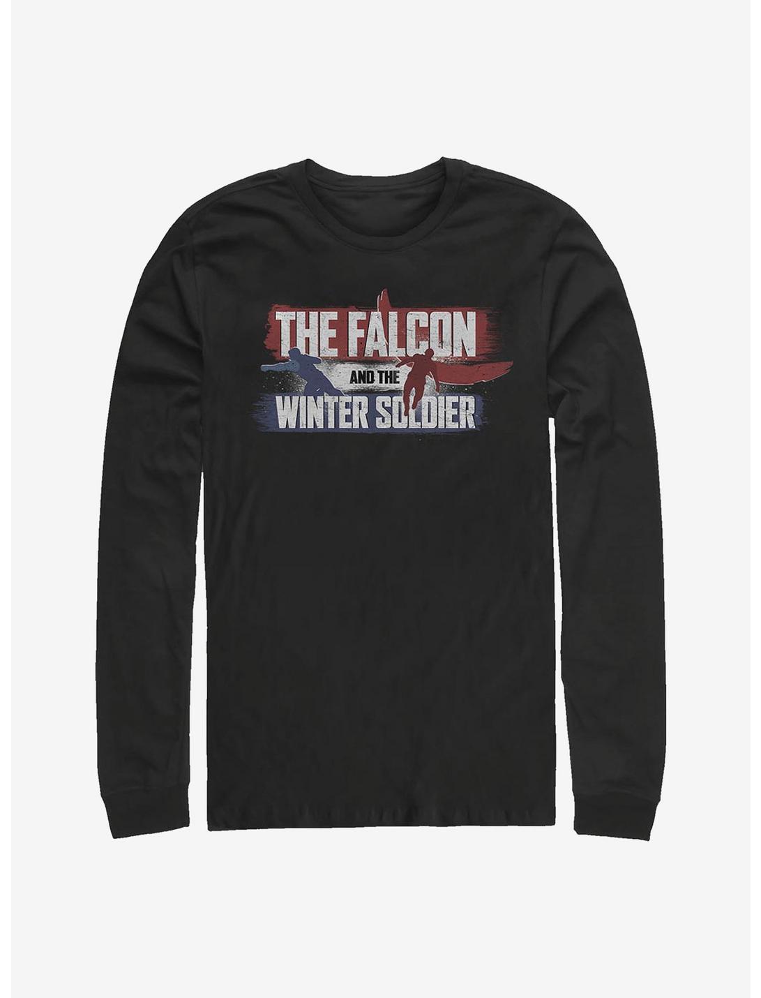 Marvel The Falcon And The Winter Soldier Spray Paint Logo Long-Sleeve T-Shirt, BLACK, hi-res