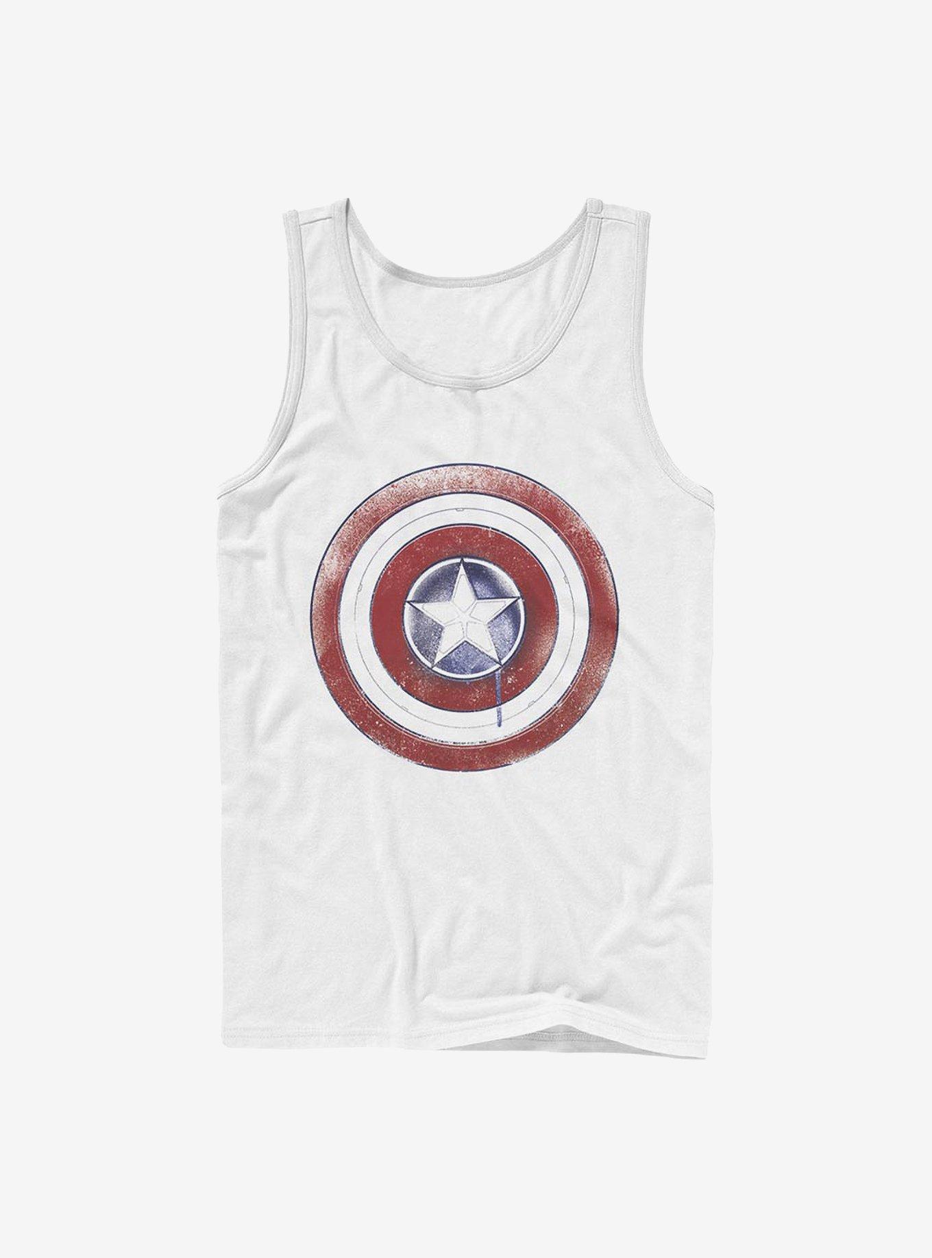 Marvel The Falcon And The Winter Soldier Paint Shield Tank, WHITE, hi-res