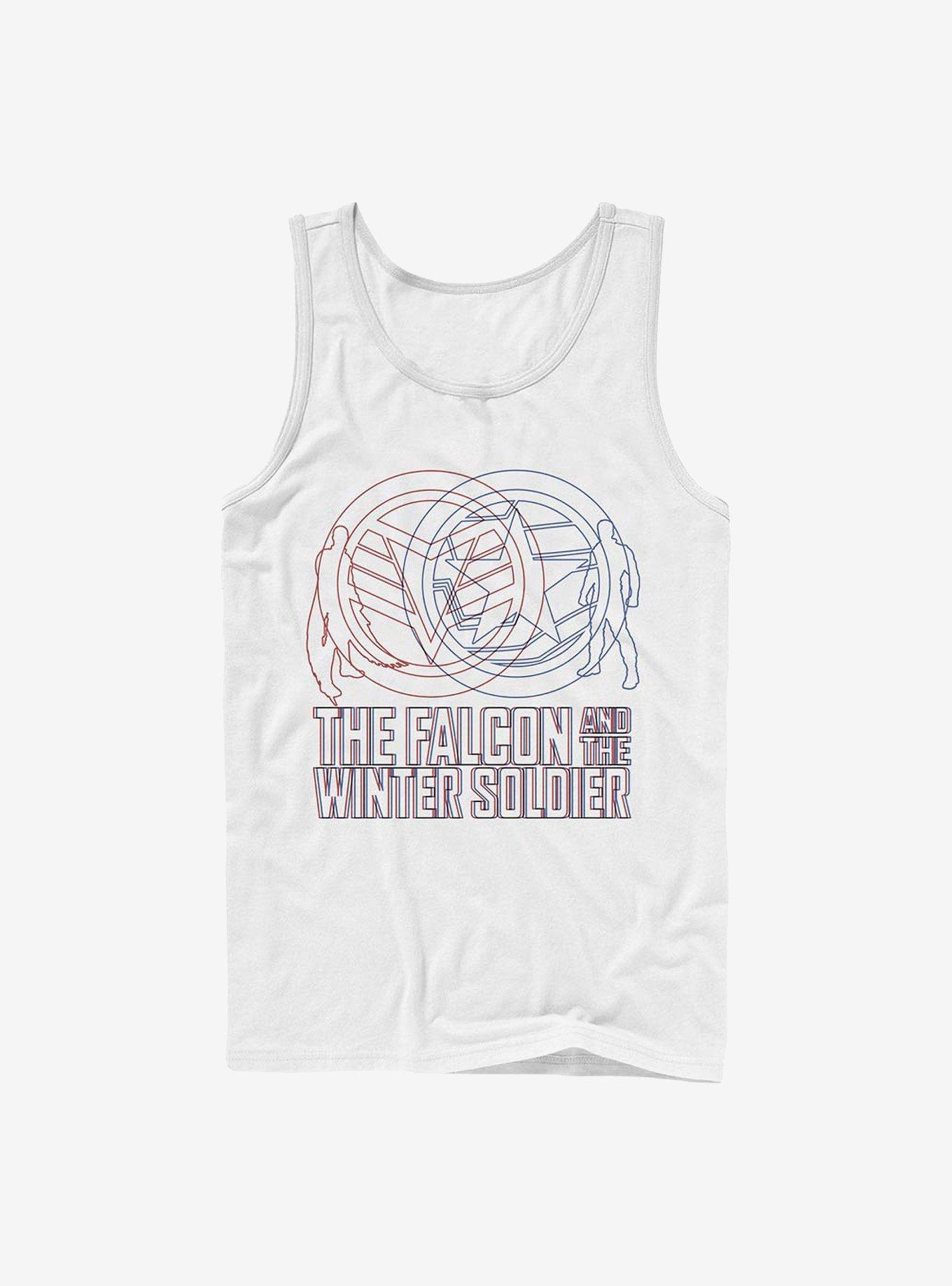 Marvel The Falcon And The Winter Soldier Red Blue Wireframe Tank, WHITE, hi-res