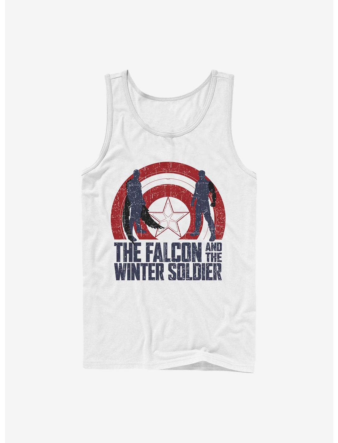 Marvel The Falcon And The Winter Soldier Shield Outline Tank, WHITE, hi-res