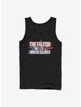 Marvel The Falcon And The Winter Soldier Spray Paint Logo Tank, BLACK, hi-res