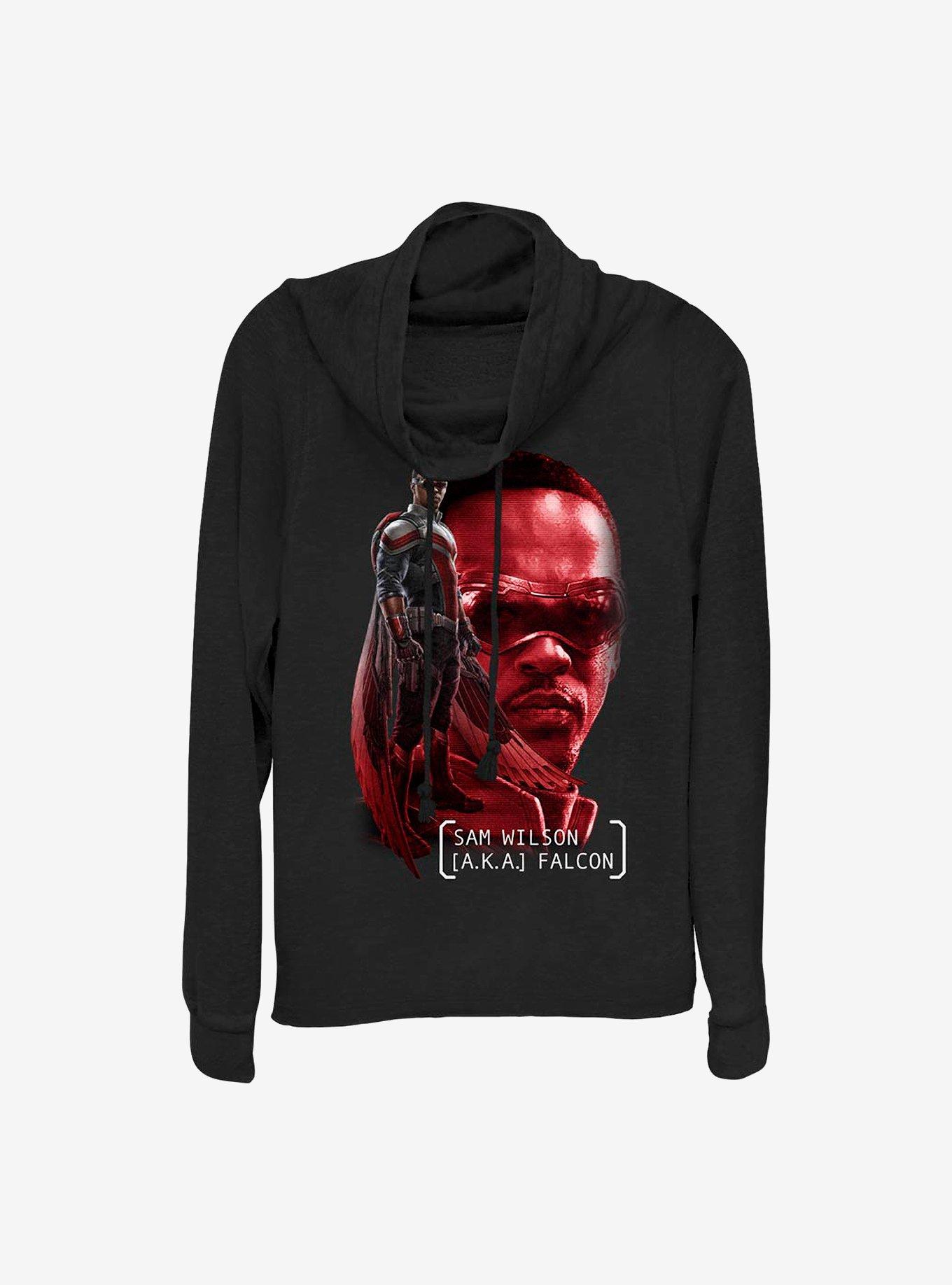 Marvel The Falcon And The Winter Soldier Sam A.K.A Falcon Cowlneck Long-Sleeve Girls Top, , hi-res