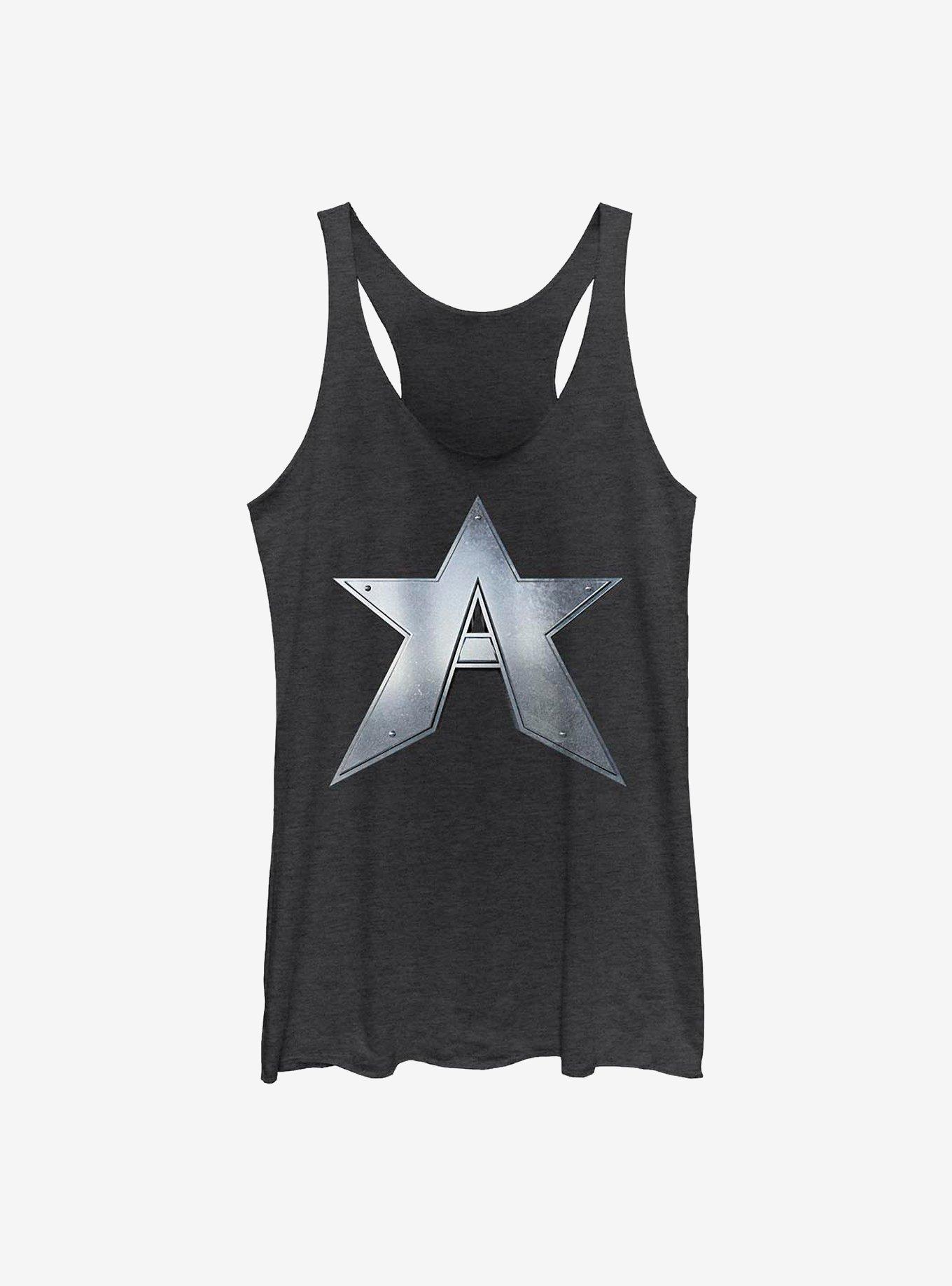 Marvel The Falcon And The Winter Soldier John Walker Captain Symbol Girls Tank, BLK HTR, hi-res