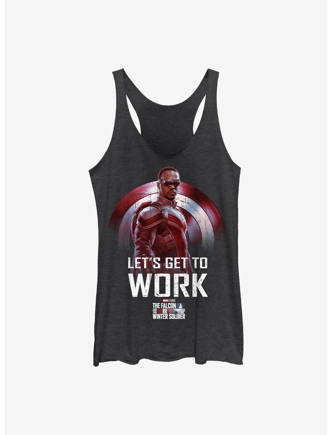 Marvel The Falcon And The Winter Soldier Let's Get To Work Girls Tank, BLK HTR, hi-res