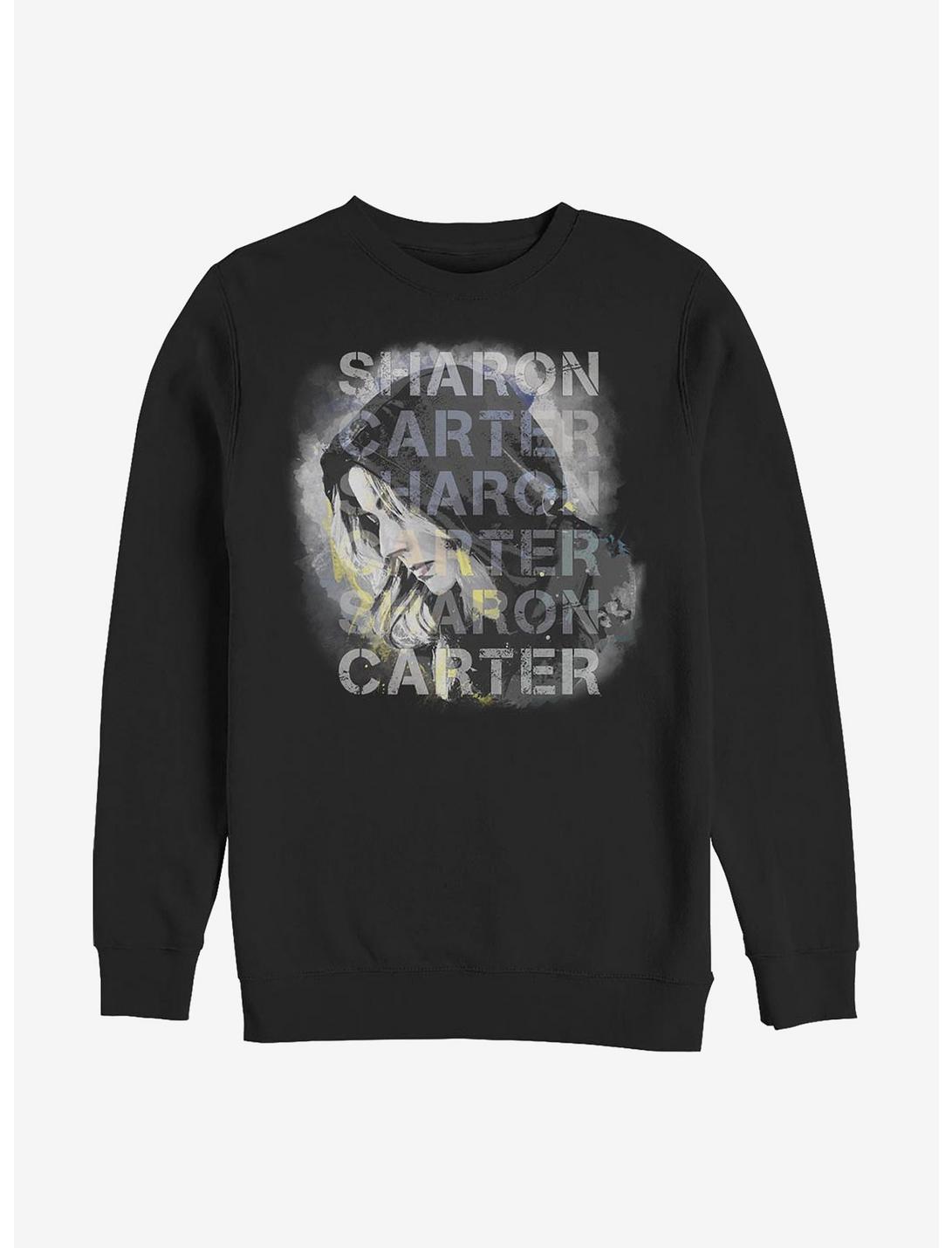 Marvel The Falcon And The Winter Soldier Carter Overlay Crew Sweatshirt, BLACK, hi-res
