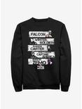 Marvel The Falcon And The Winter Soldier Character Stack Crew Sweatshirt, BLACK, hi-res