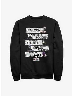 Marvel The Falcon And The Winter Soldier Character Stack Crew Sweatshirt, , hi-res