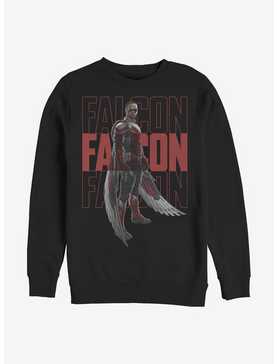 Marvel The Falcon And The Winter Soldier Falcon Repeating Name Crew Sweatshirt, , hi-res