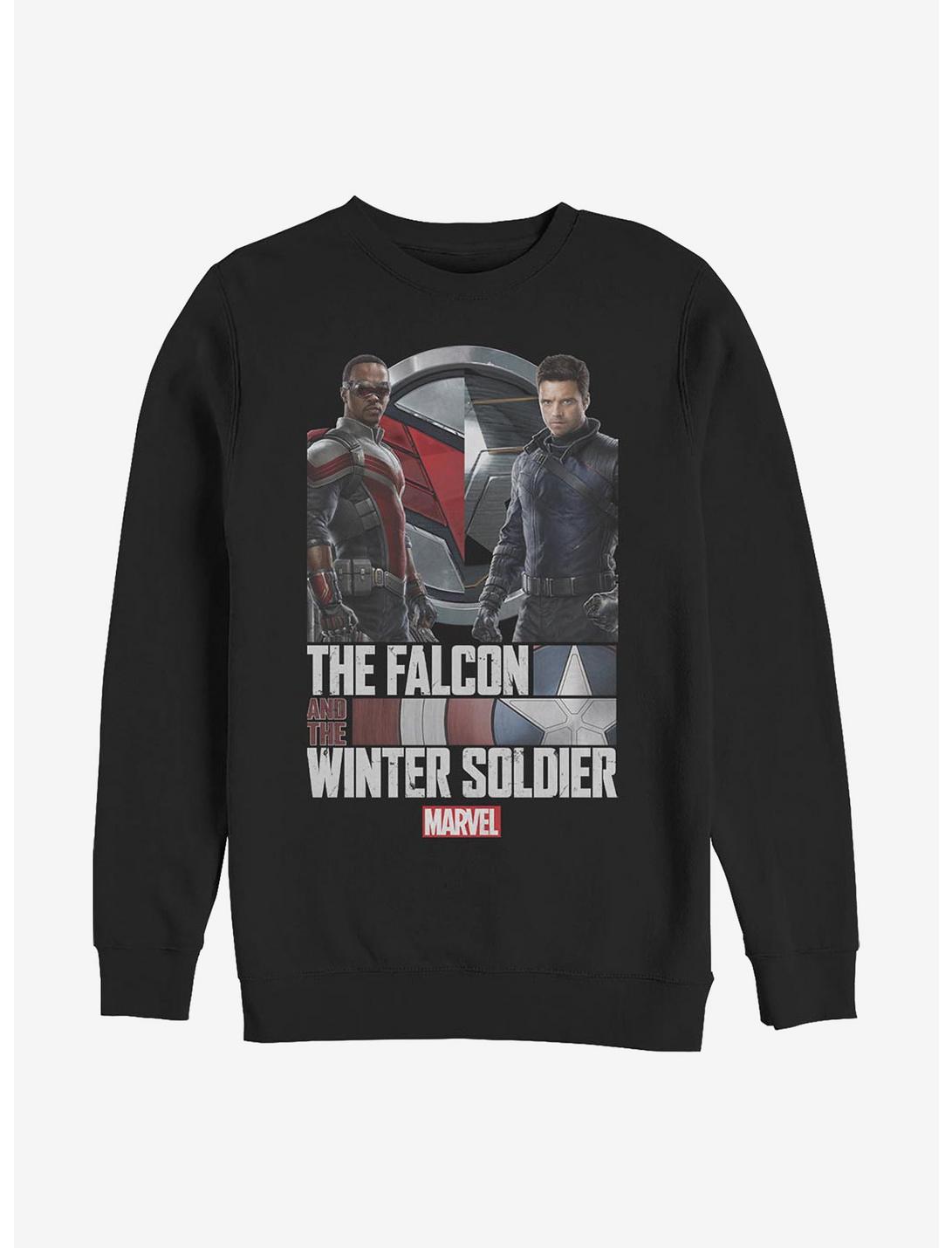 Marvel The Falcon And The Winter Soldier Falcon And Bucky Crew Sweatshirt, BLACK, hi-res