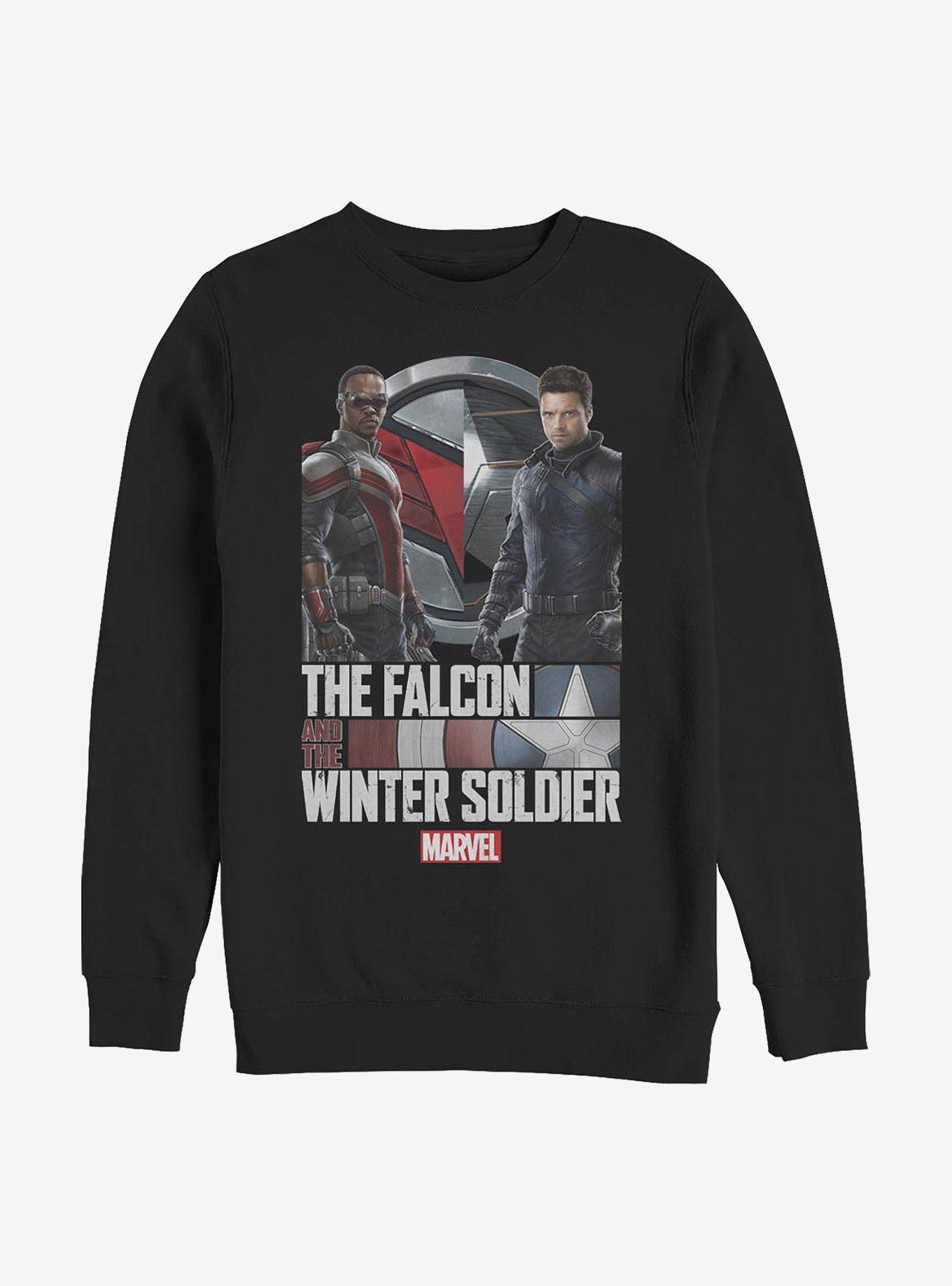 Marvel The Falcon And The Winter Soldier Falcon And Bucky Crew Sweatshirt, BLACK, hi-res